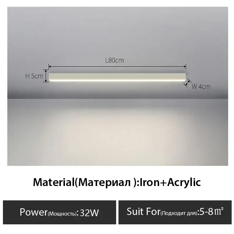 Black Linear LED Ceiling Light