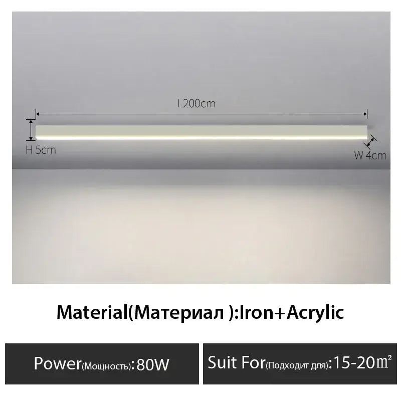 Black Linear LED Ceiling Light