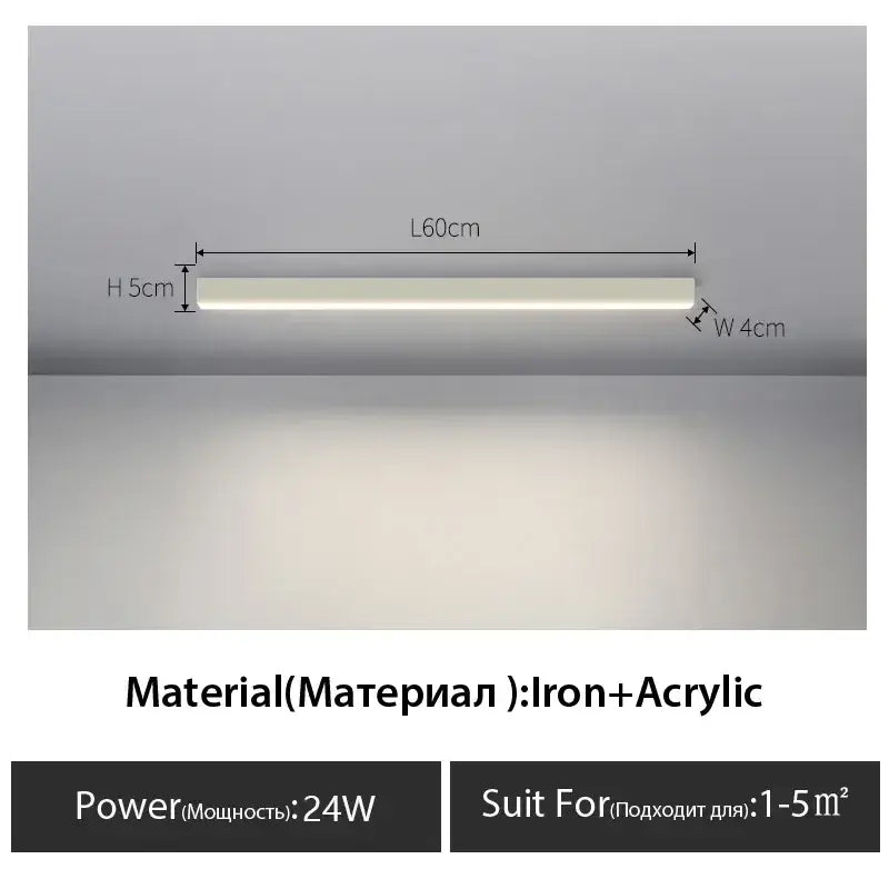 Black Linear LED Ceiling Light