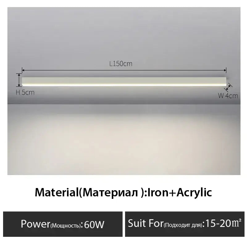 Black Linear LED Ceiling Light