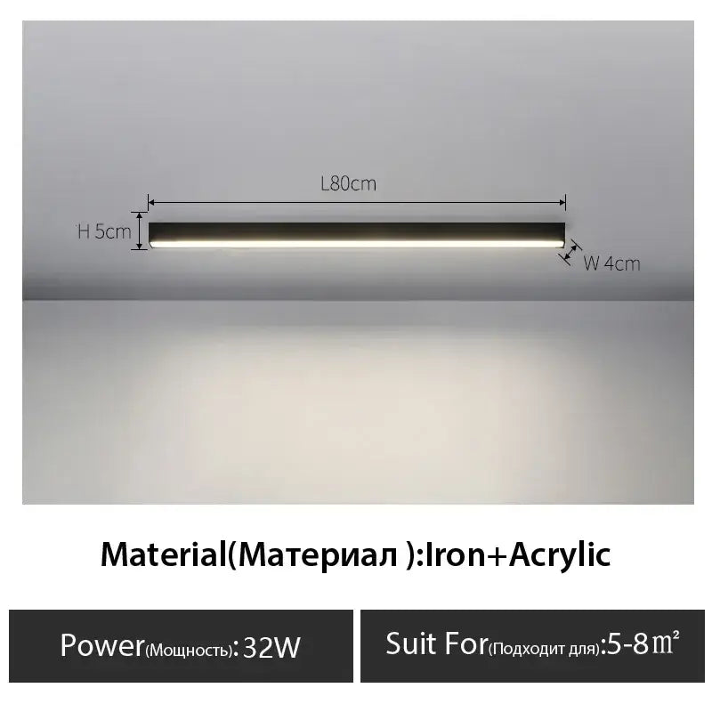 Black Linear LED Ceiling Light