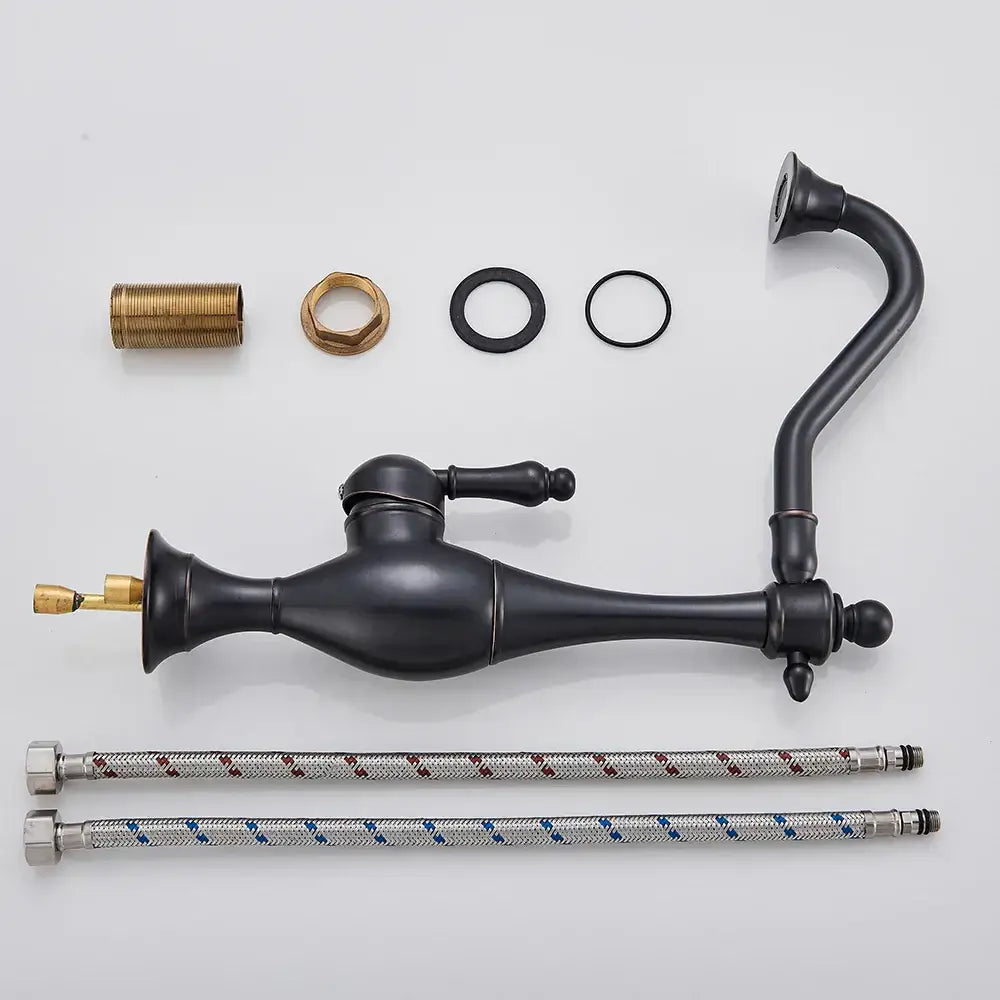 Black Long Neck Kitchen Faucet