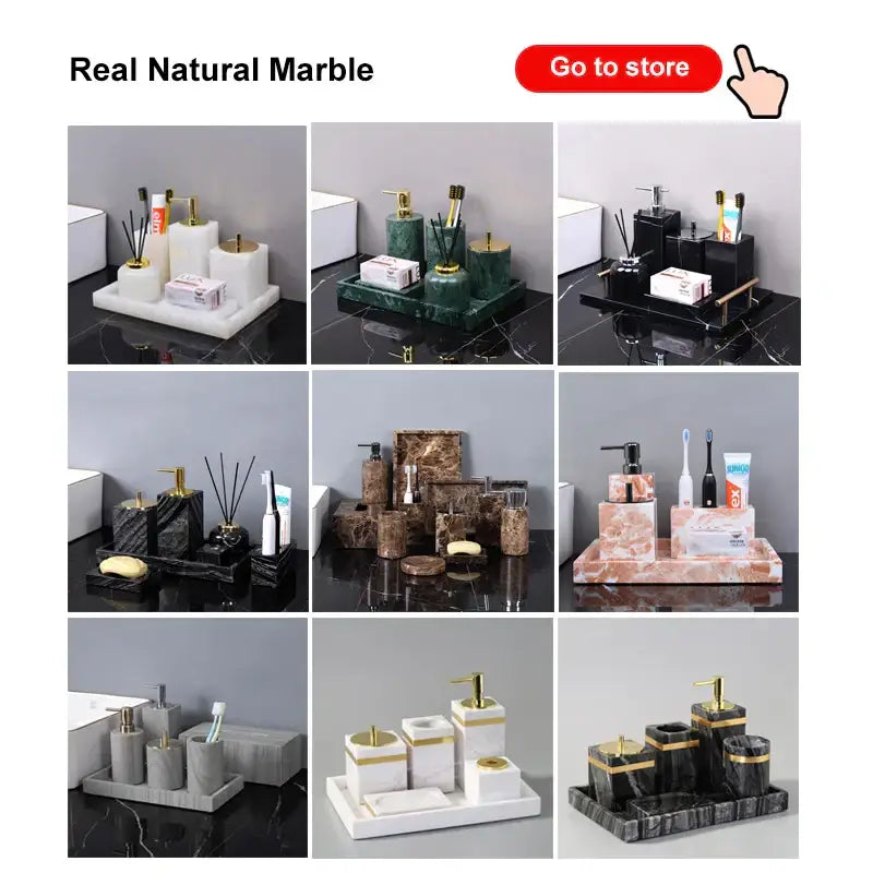 Black Marble Bathroom Set