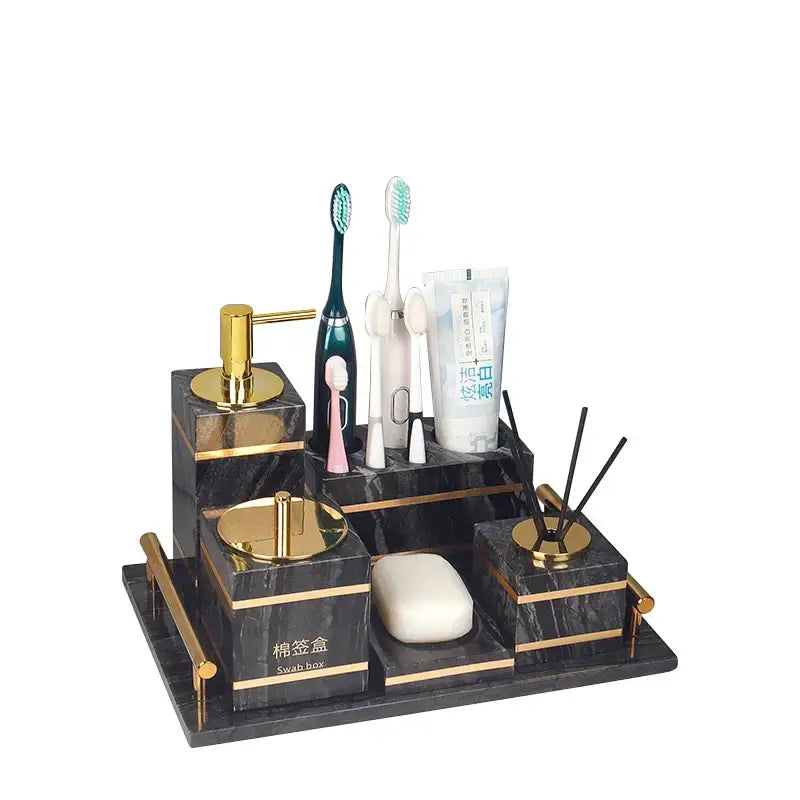 Black Marble Bathroom Set