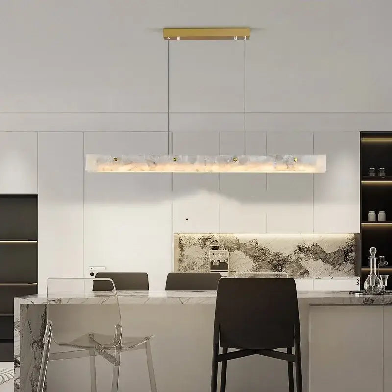 Black Marble Pendant Light 150cm Copper