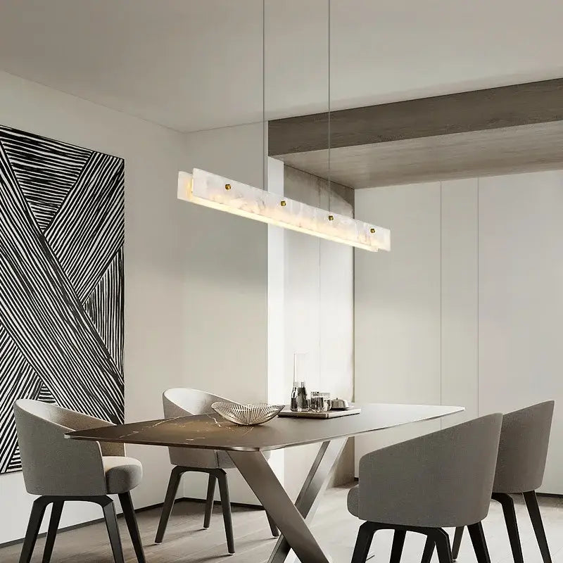 Black Marble Pendant Light 150cm Copper