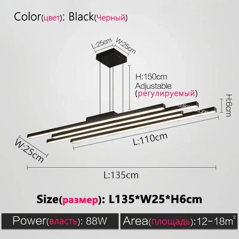 Black Nordic Bar Chandelier