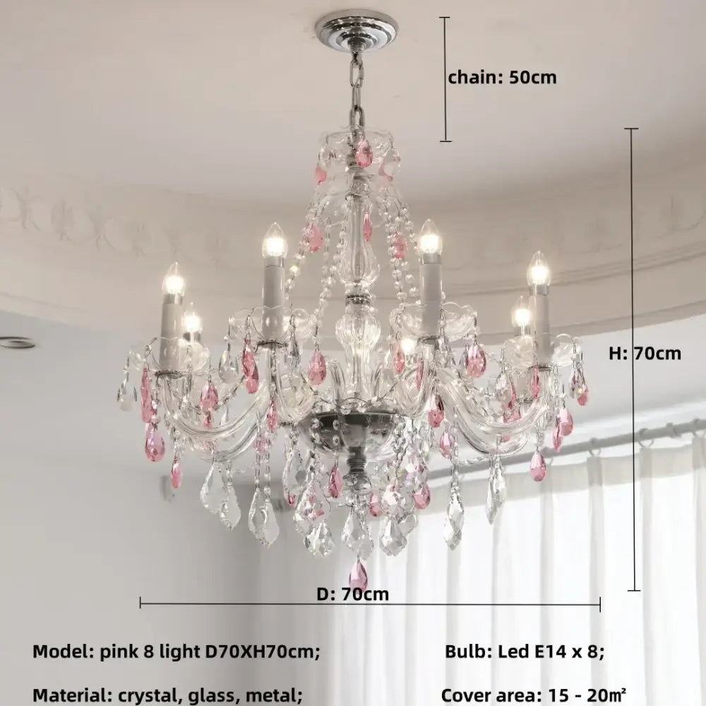 Teal Crystal Pendant Light