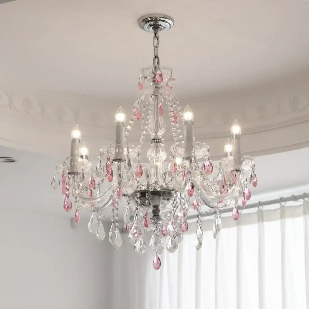Teal Crystal Pendant Light