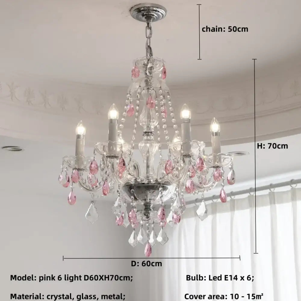 Teal Crystal Pendant Light