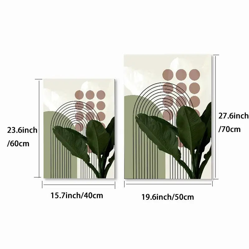 Boho Green Leaf Wall Art