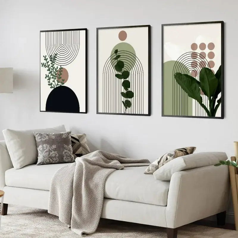 Boho Green Leaf Wall Art