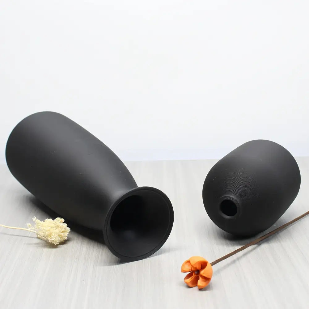 Black Boho Vase Set