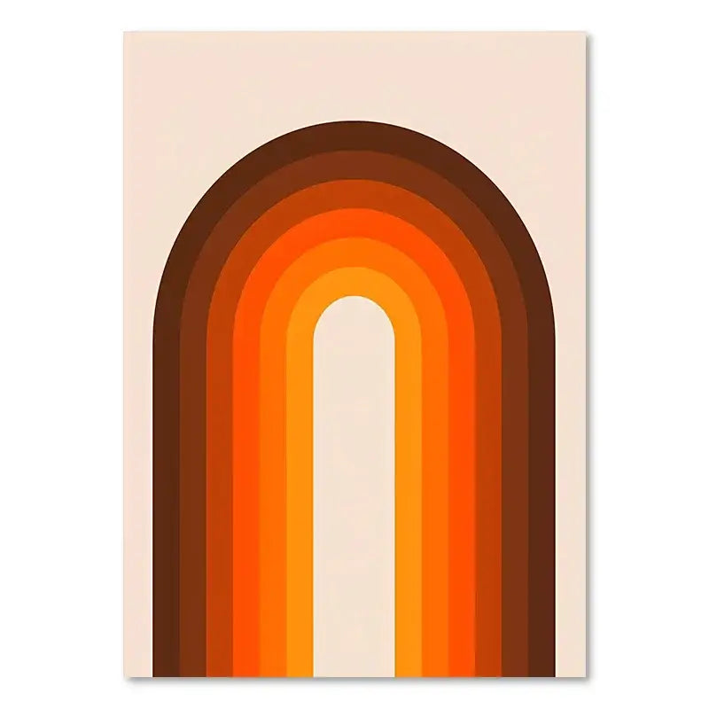 Boho Sunset Retro Stripe Art Prints Set