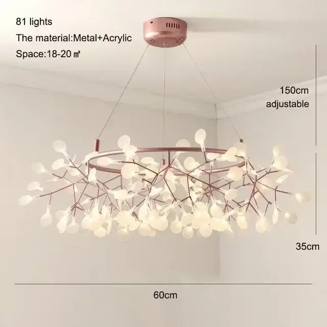 Rose Gold Branch Chandelier