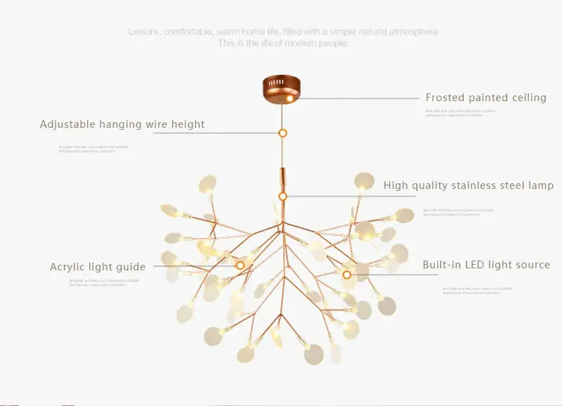 Rose Gold Branch Chandelier