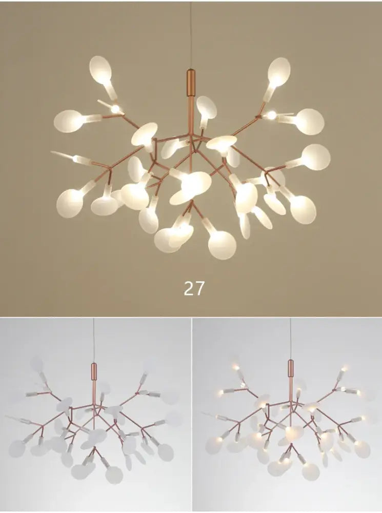 Rose Gold Branch Chandelier