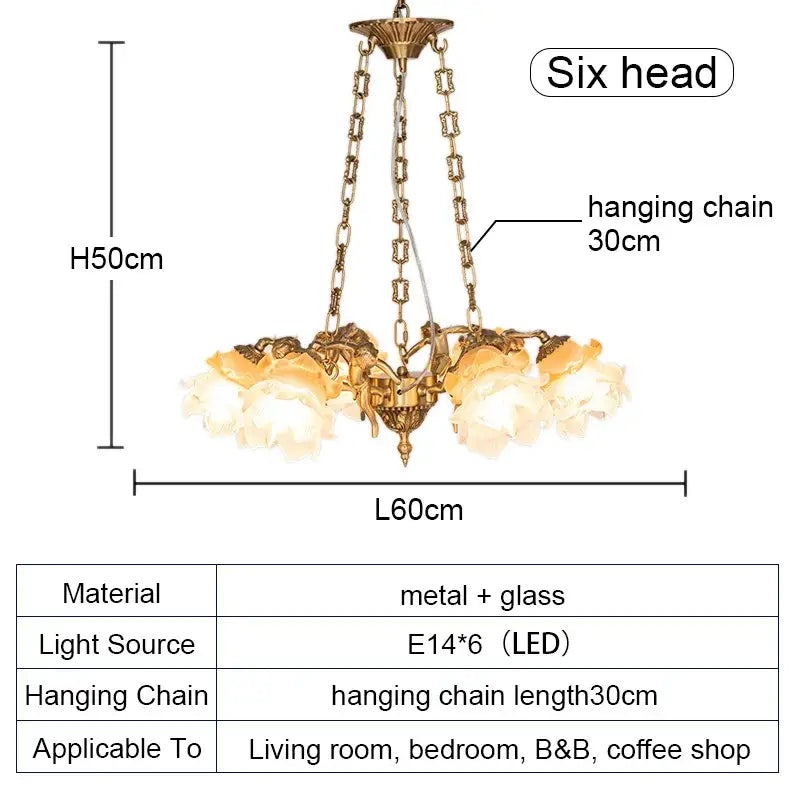 Brass Angel Glass Chandelier