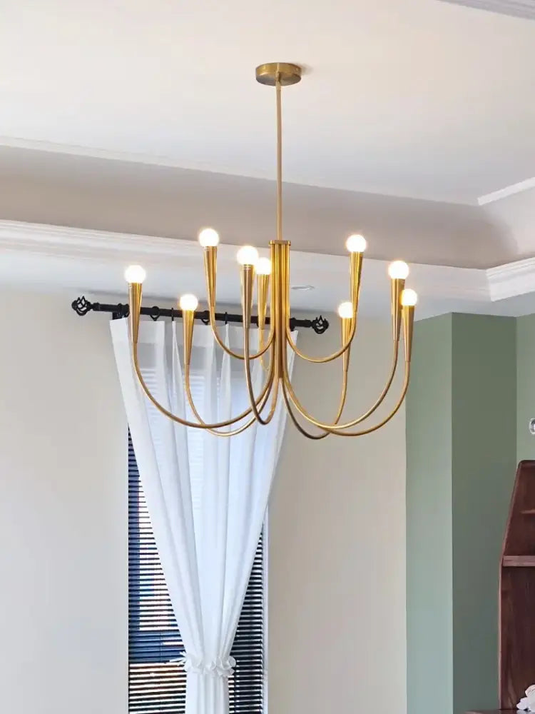 Curved Brass Chandelier