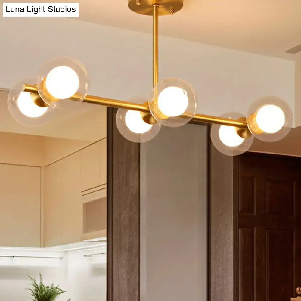 Brass Glass Ball Postmodern Island Pendant