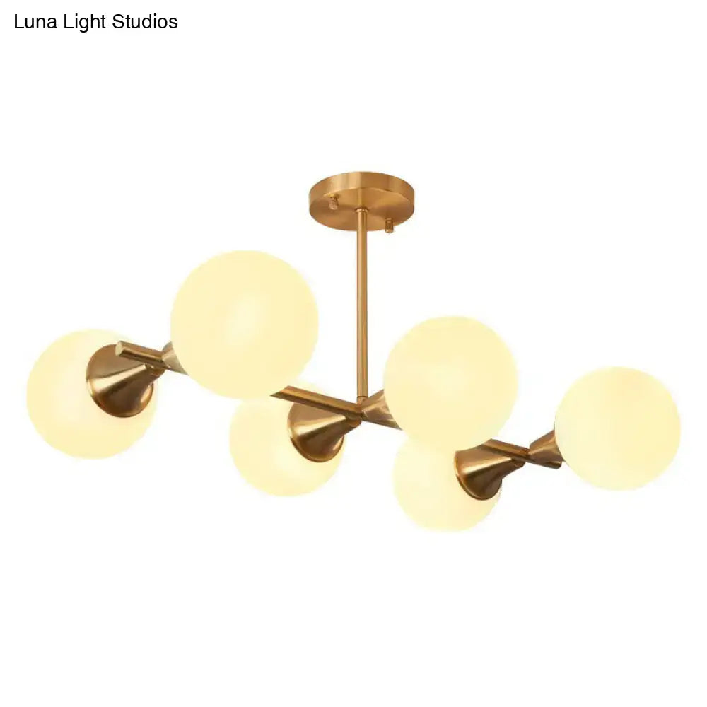Brass Glass Ball Postmodern Island Pendant