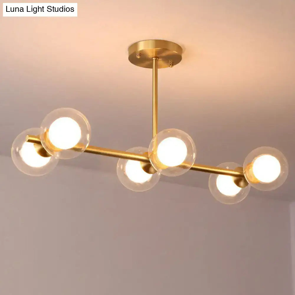 Brass Glass Ball Postmodern Island Pendant