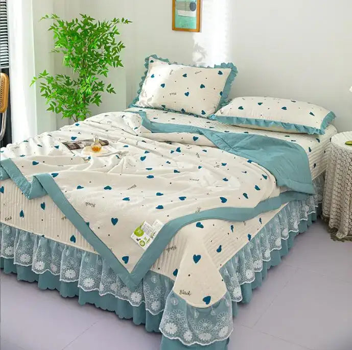 Green Patchwork Cotton Bedding