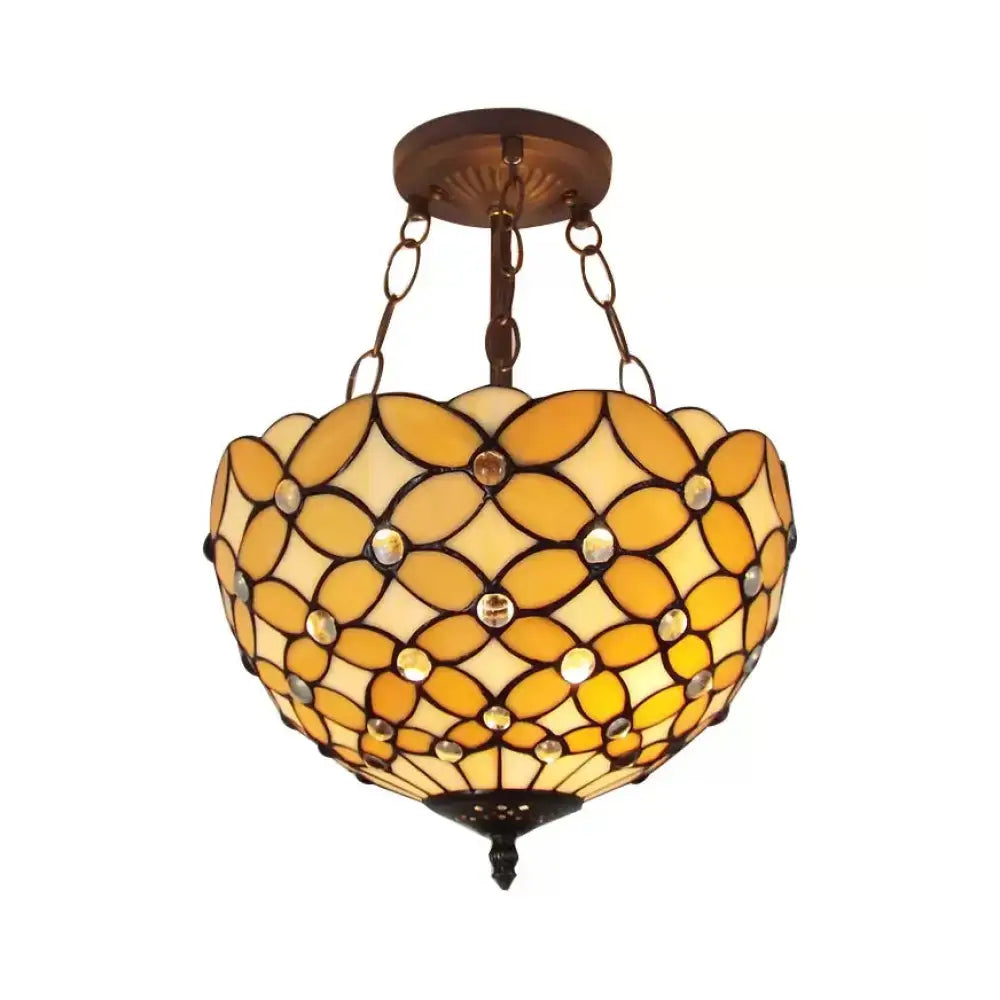 Amber Glass Ceiling Light
