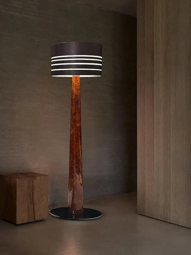 Brown Leather Floor Lamp