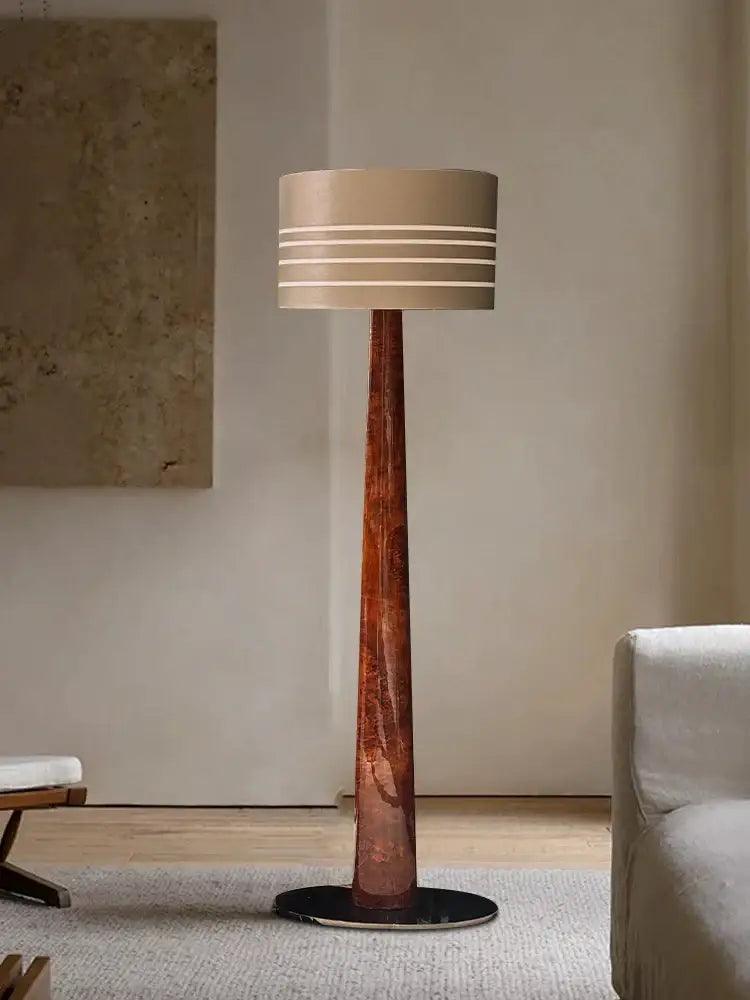 Brown Leather Floor Lamp