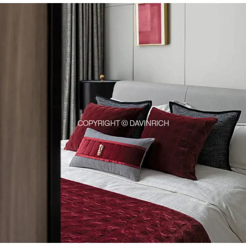 Burgundy Velvet Bed Runner