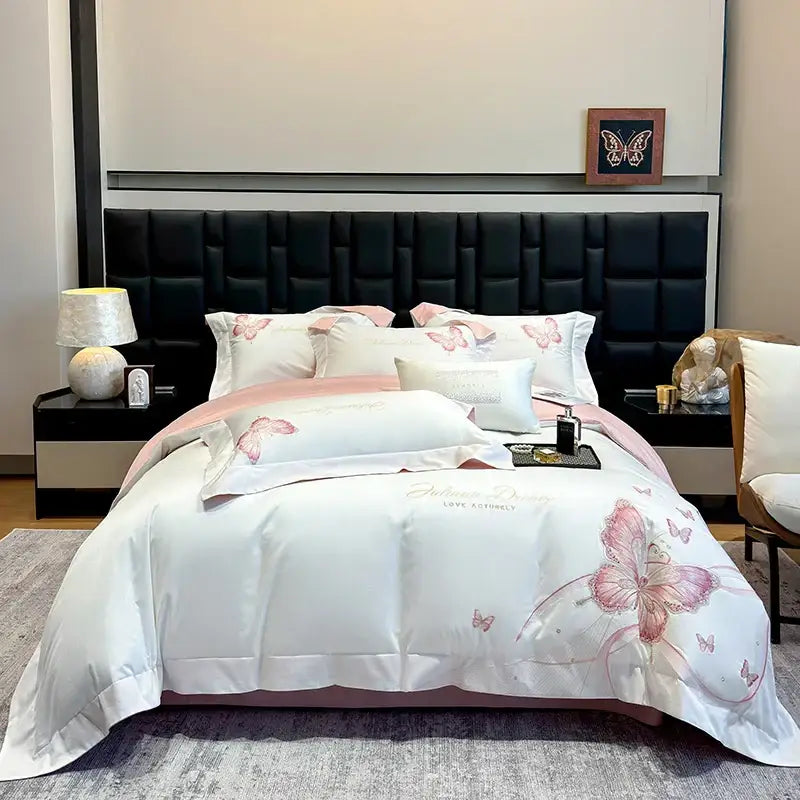 Pink Butterfly Bedding Set