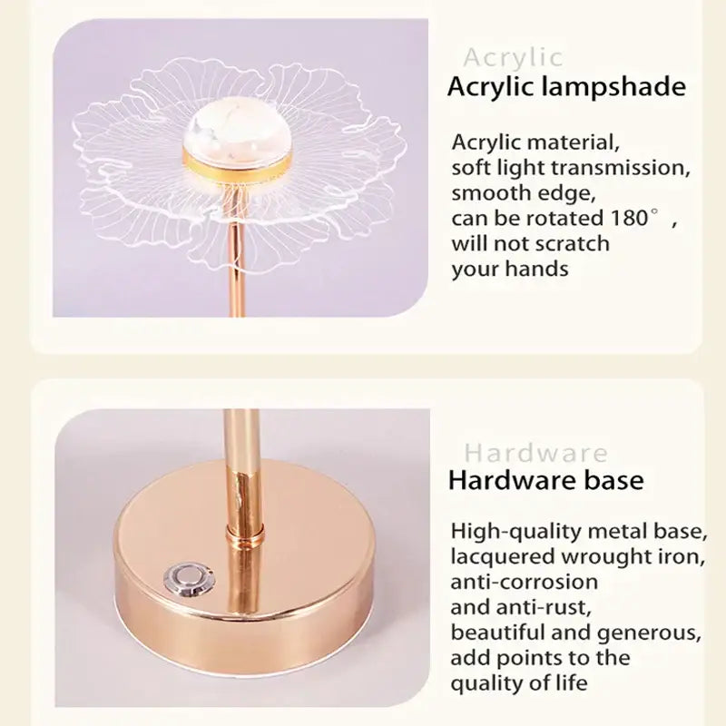 Gold Acrylic Butterfly Lamp