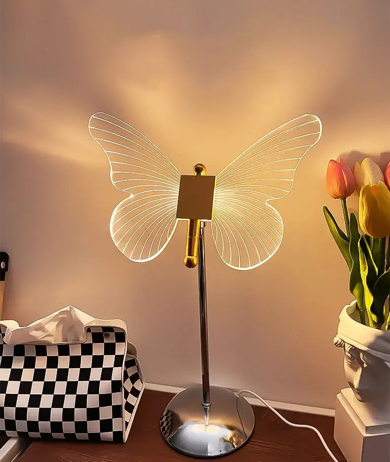 Gold Acrylic Butterfly Lamp