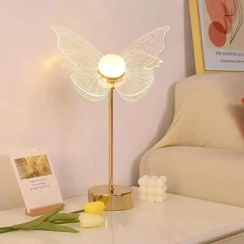 Gold Acrylic Butterfly Lamp