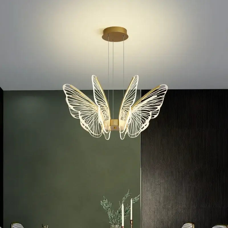 Gold Butterfly LED Chandelier