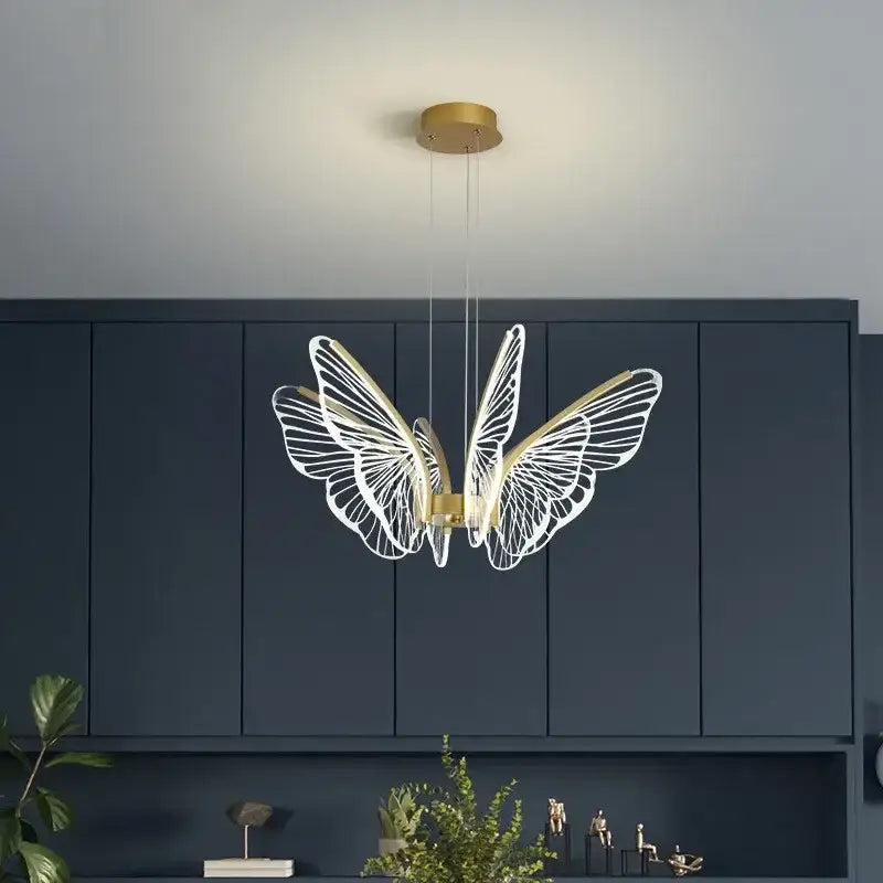 Gold Butterfly LED Chandelier