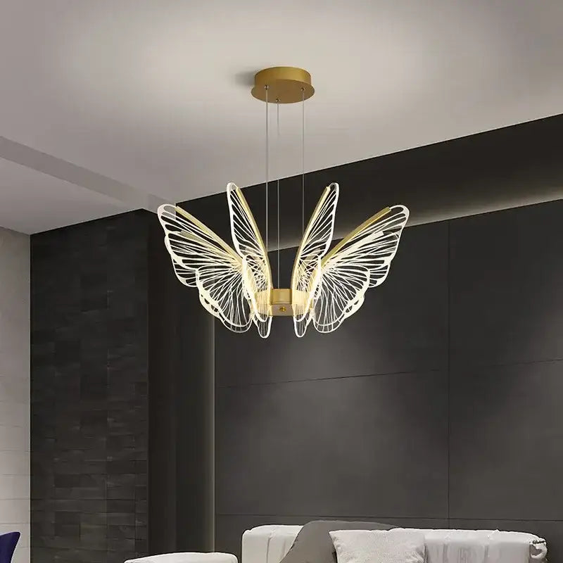 Gold Butterfly LED Chandelier
