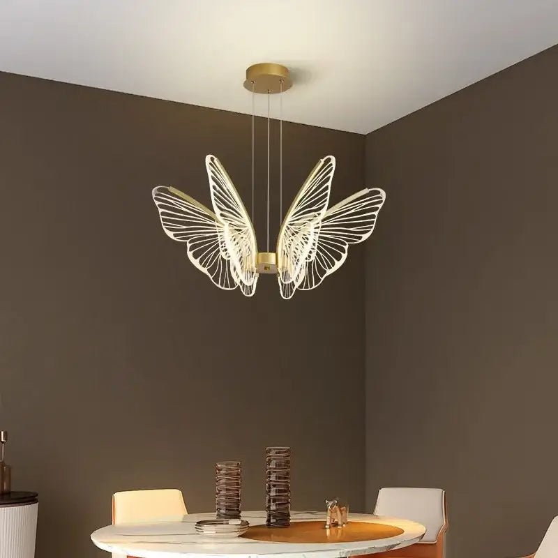 Gold Butterfly LED Chandelier