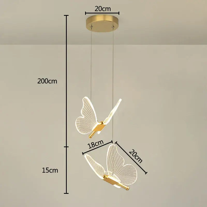 Gold Butterfly Pendant Light for Dining Rooms