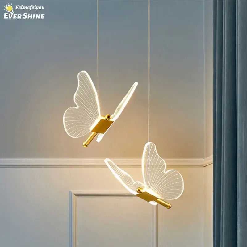 Gold Butterfly Pendant Light for Dining Rooms