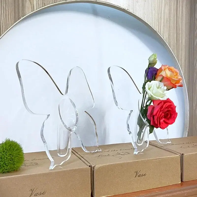 Transparent Butterfly Vase