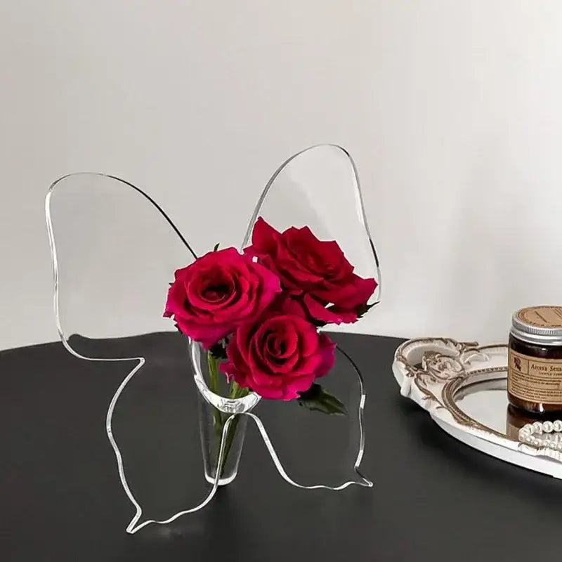 Transparent Butterfly Vase