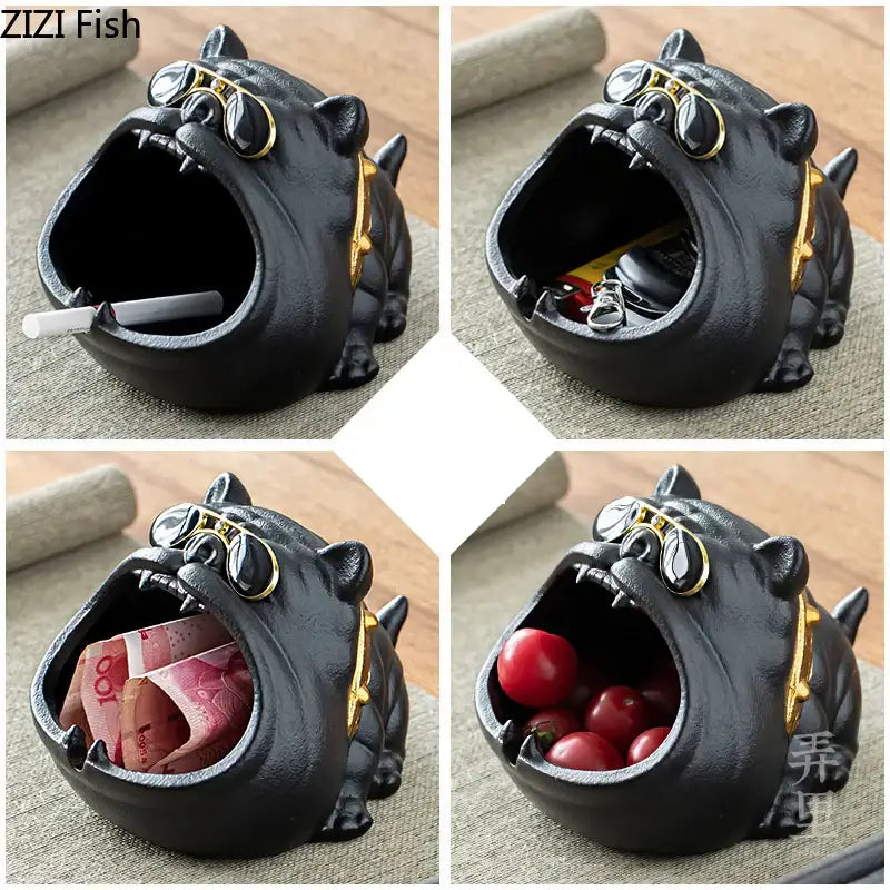 Black Dog Resin Ashtray