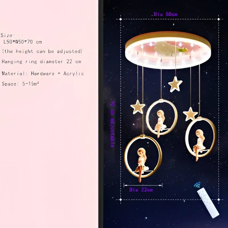 Pink Princess Chandelier Light