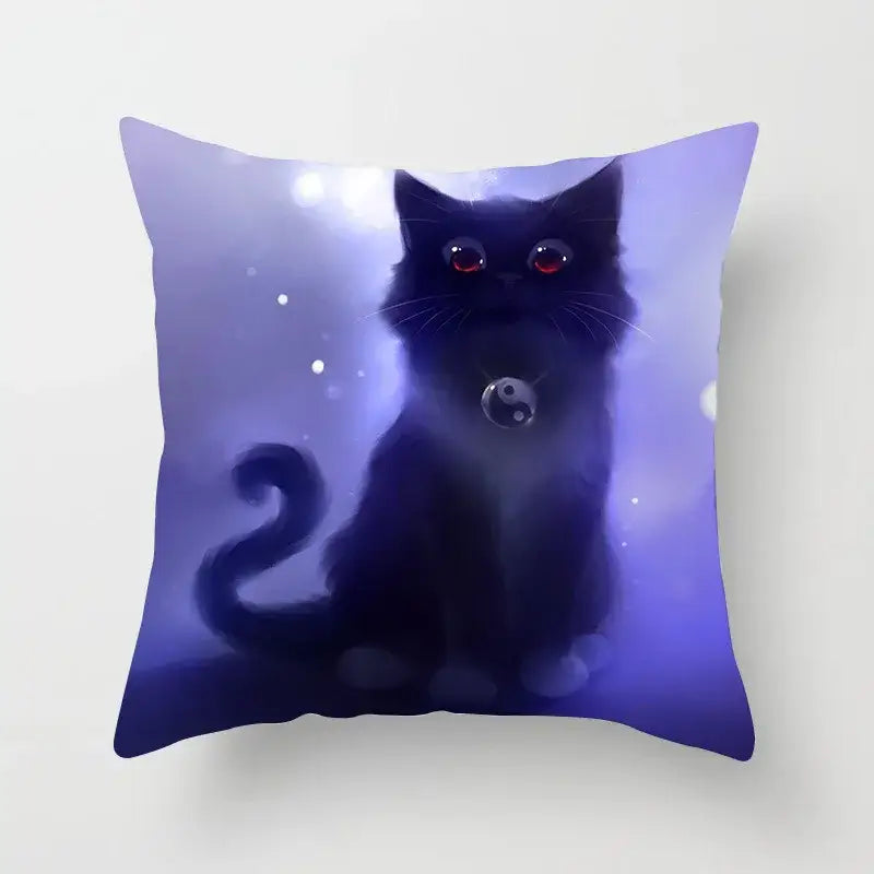Black Cat Cushion Cover