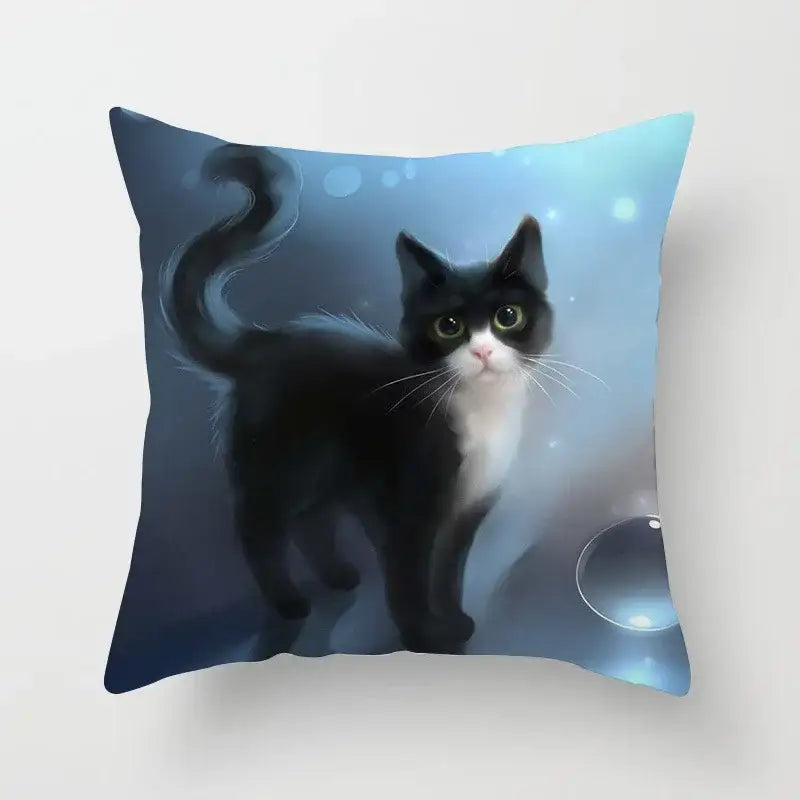 Black Cat Cushion Cover