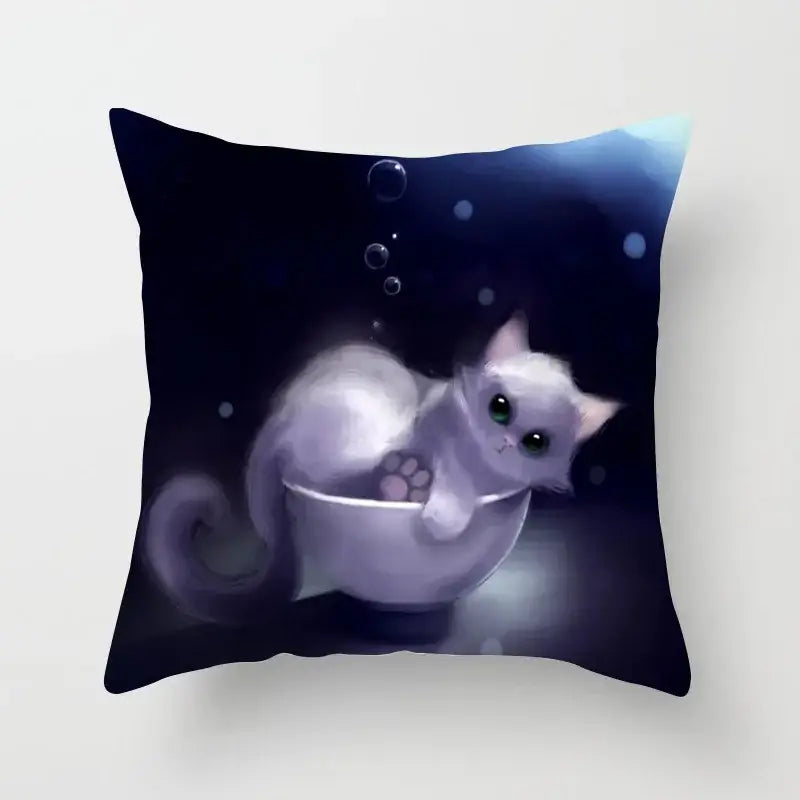 Black Cat Cushion Cover