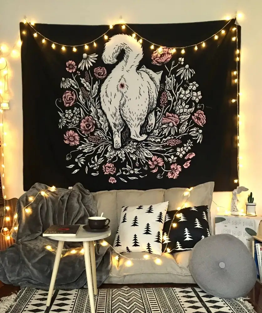 Black Rose Tapestry Wall
