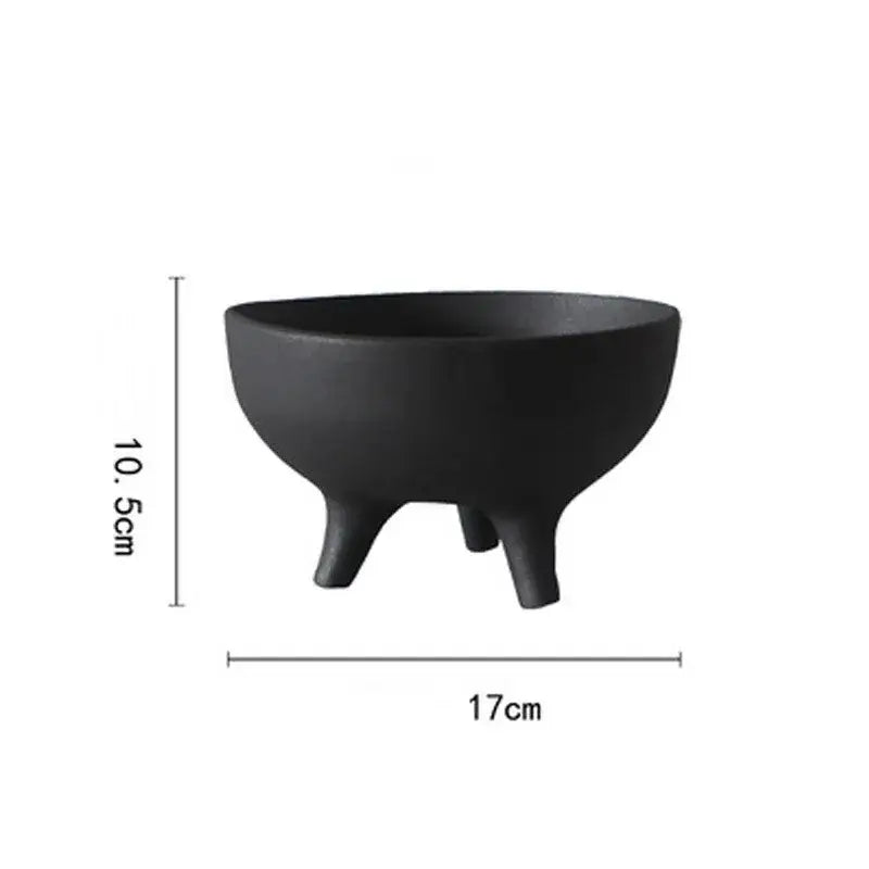 White Ceramic Tripod Planter